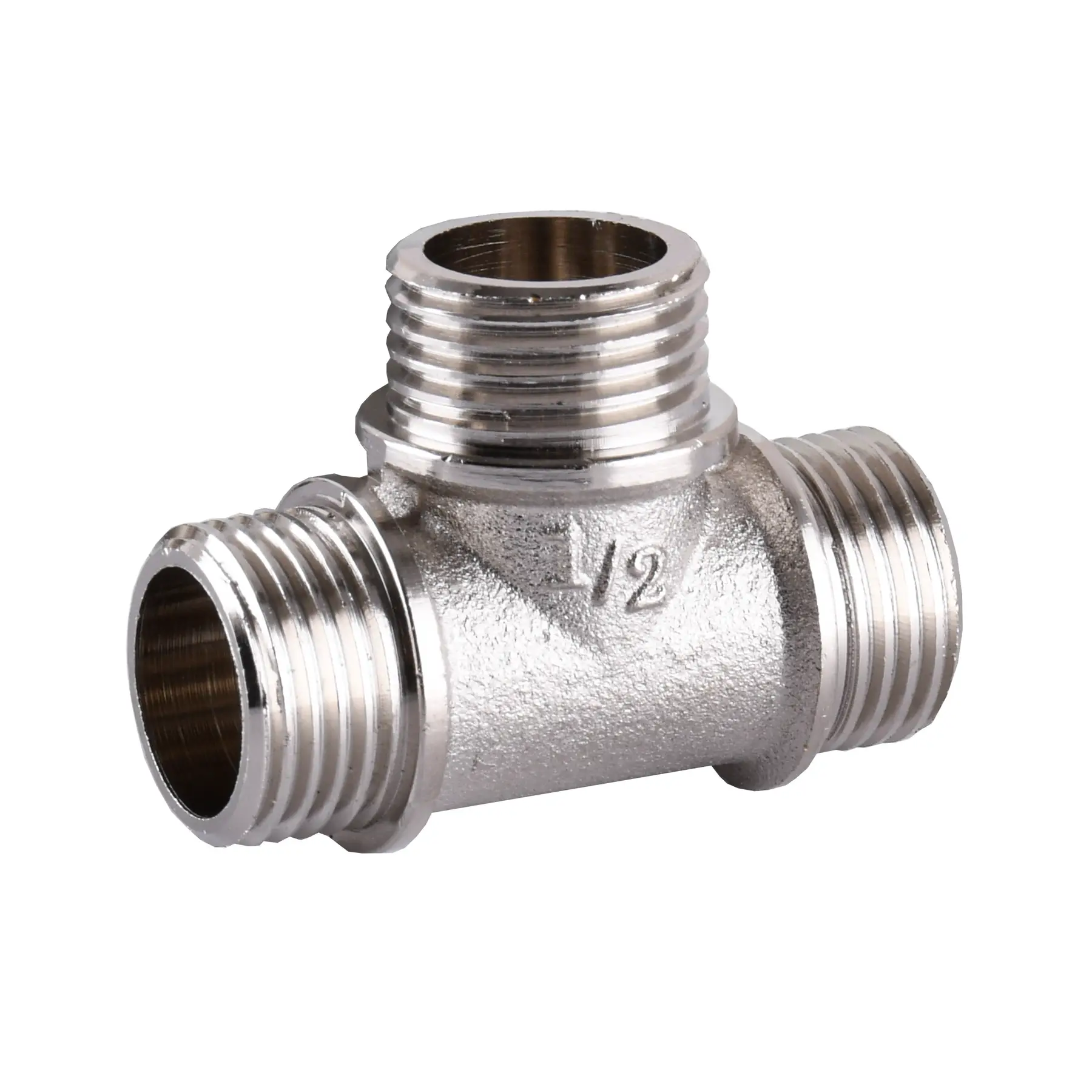 Тройник никелированный 1/2″ЗРх1/2″ЗРх1/2″ЗР штампованный (А0214Анк VA)