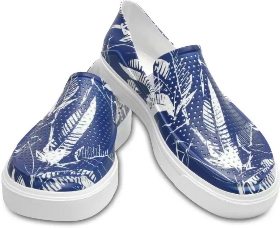 Сабо жіночі сліпони мокасини Сітілайн Рока Crocs CitiLane Roka Graphic Slip-On Tropical р. 39-40 Світло-синій