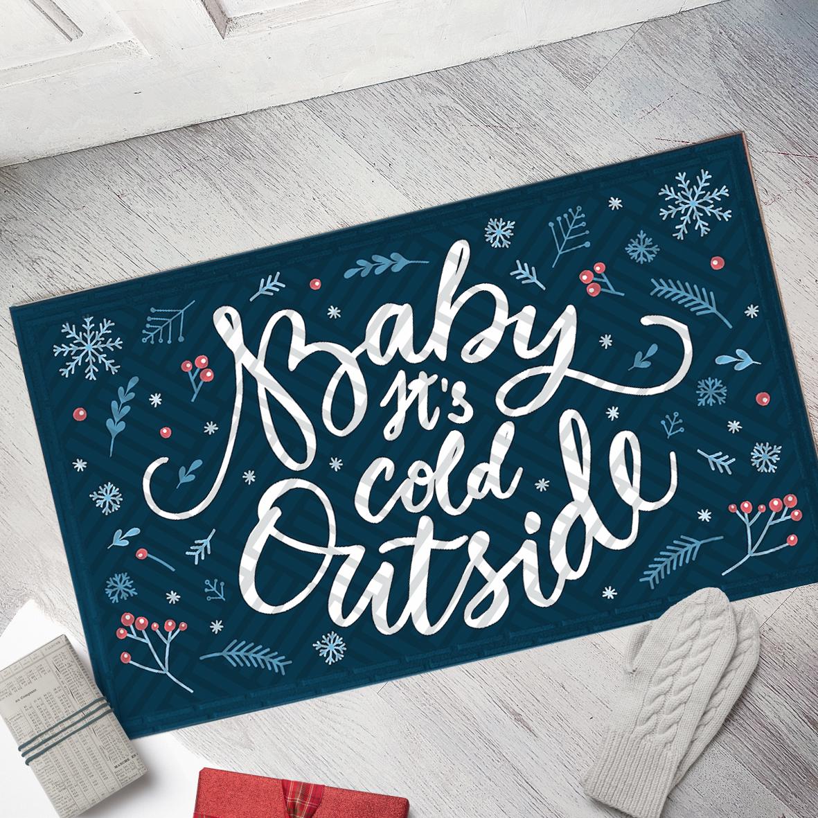 Коврик придверный с принтом "Baby it’s cold outside" 45x75 см (KOV_20S025)