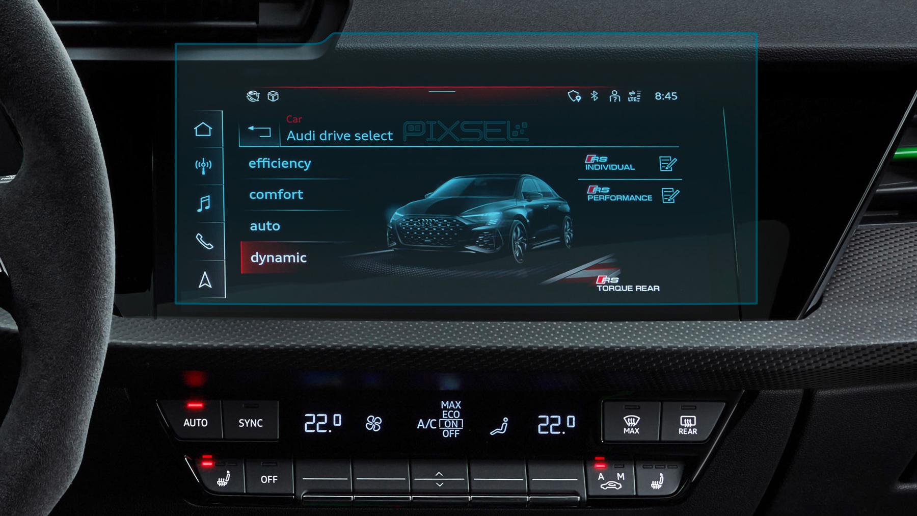 Защитное стекло Pixsel гибридное матовое на монитор Audi A3/S3/RS3 11" 2020