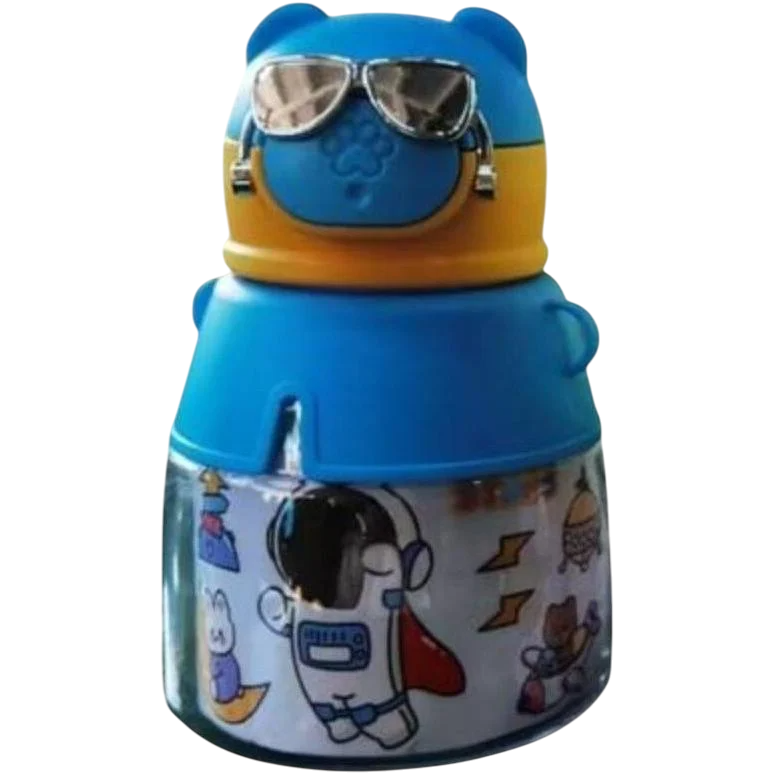 Бутылка для детей Ardesto Space с крышкой-защитой и ручкой 550 мл Голубой (622646)