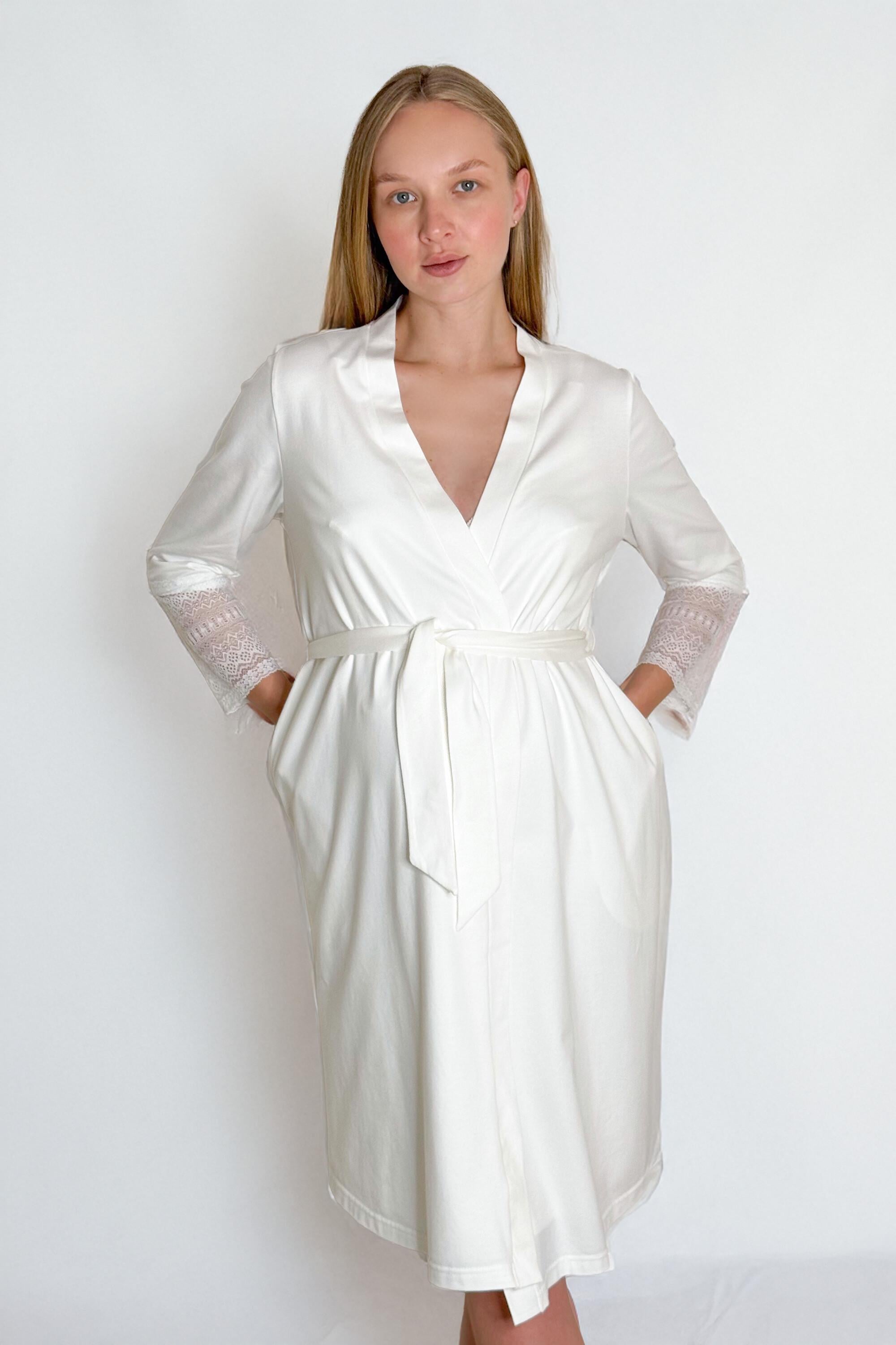 Халат для беременных и кормящих мамочек Soft&Lace XXL Молочный (144166)