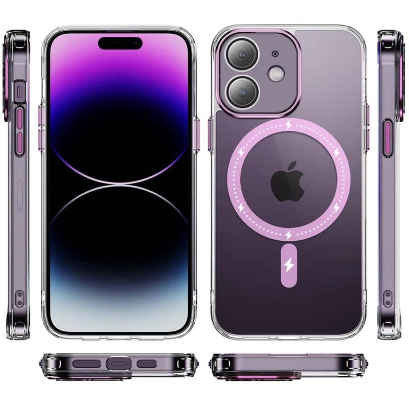 Противоударный Чехол Epik для Apple iPhone 12 (6.1") TPU+PC Colorful with MagSafe Pink - фото 2