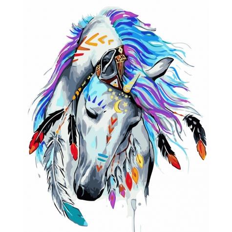 Набор для росписи по номерам Идейка Животные птицы Грациозный воин 40х50 см (КНО4002-mt)