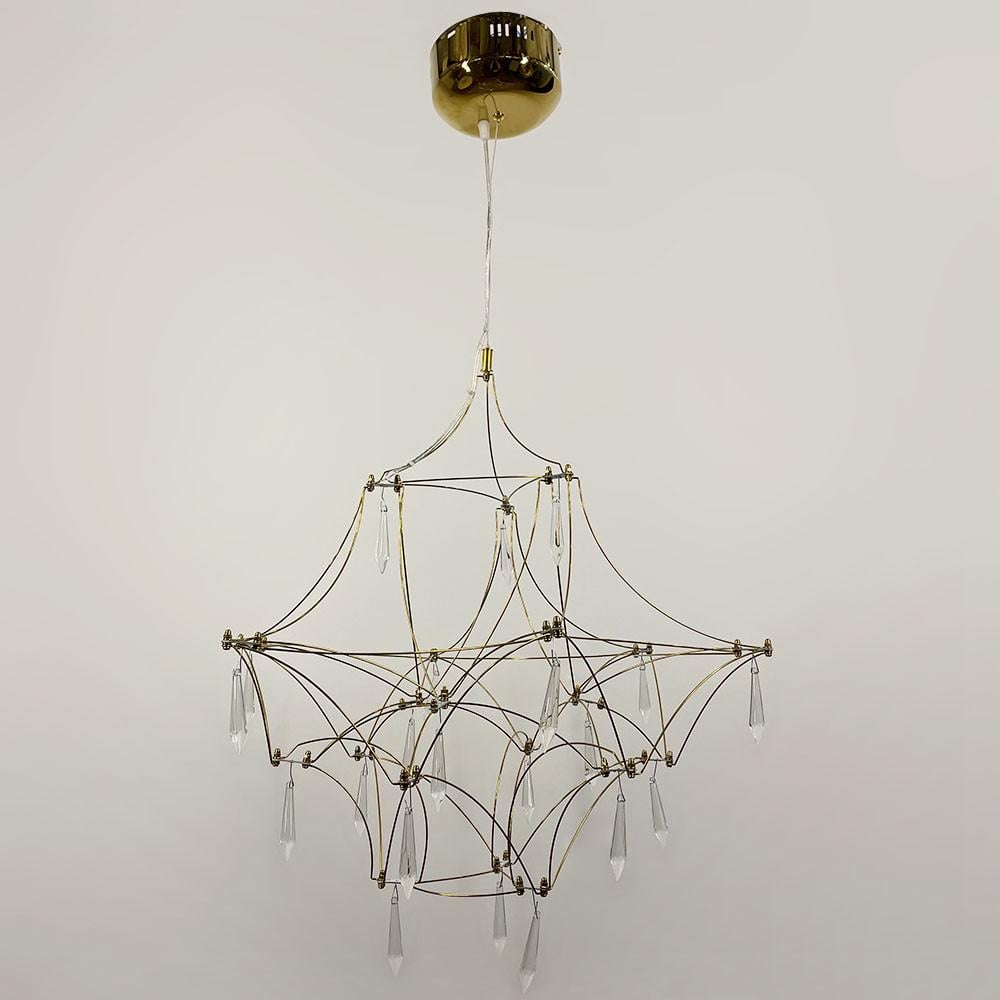 Люстра дизайнерская невесомая Led d 60 см Золотой (LF_MJ 158-600 Titanium)