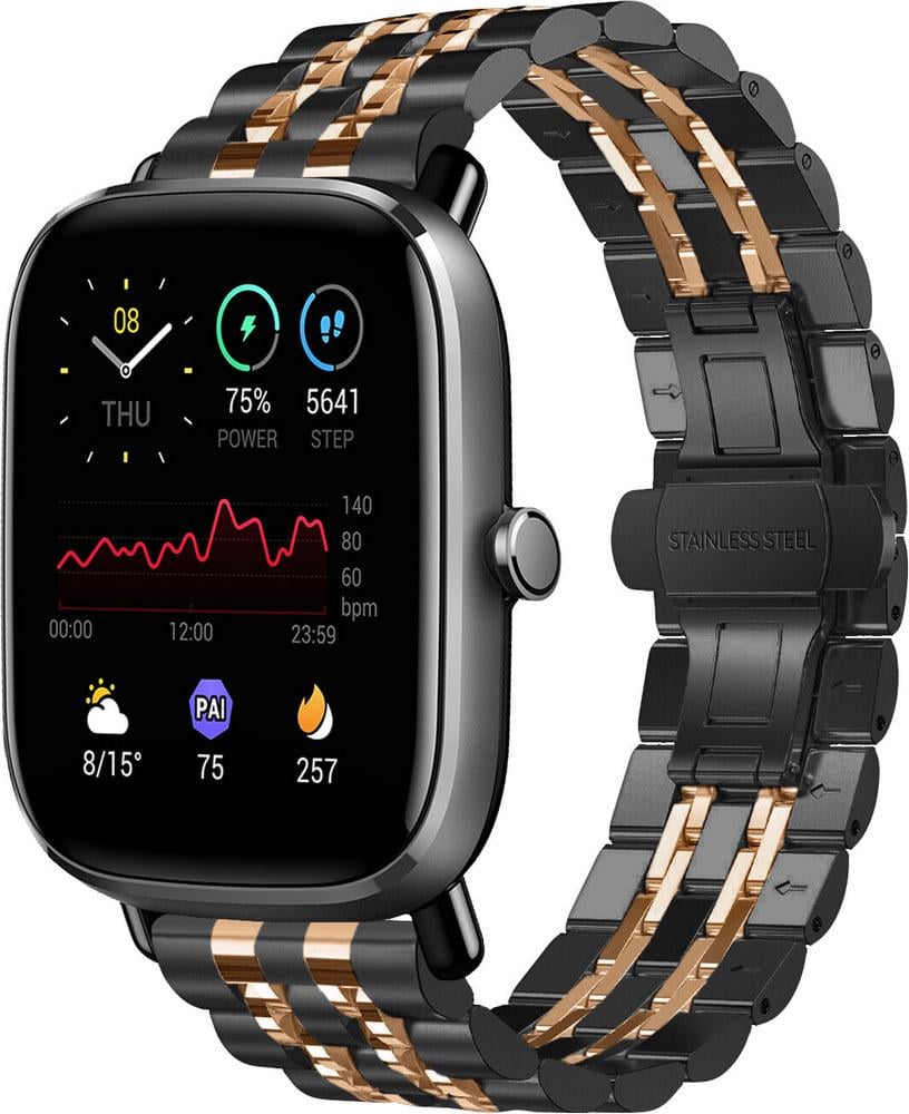 Браслет металевий Spinye Line для Amazfit GTS 2 mini Black/Pink (29036-51)