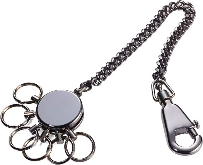 Брелок с карабином цепочкой и шестью кольцами Troika