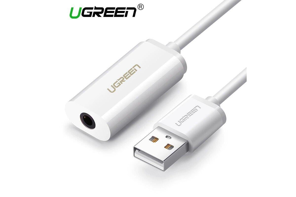 Зовнішня звукова карта UGREEN US206 USB AUX USB 3,5 мм mini Jack White (30712) - фото 4