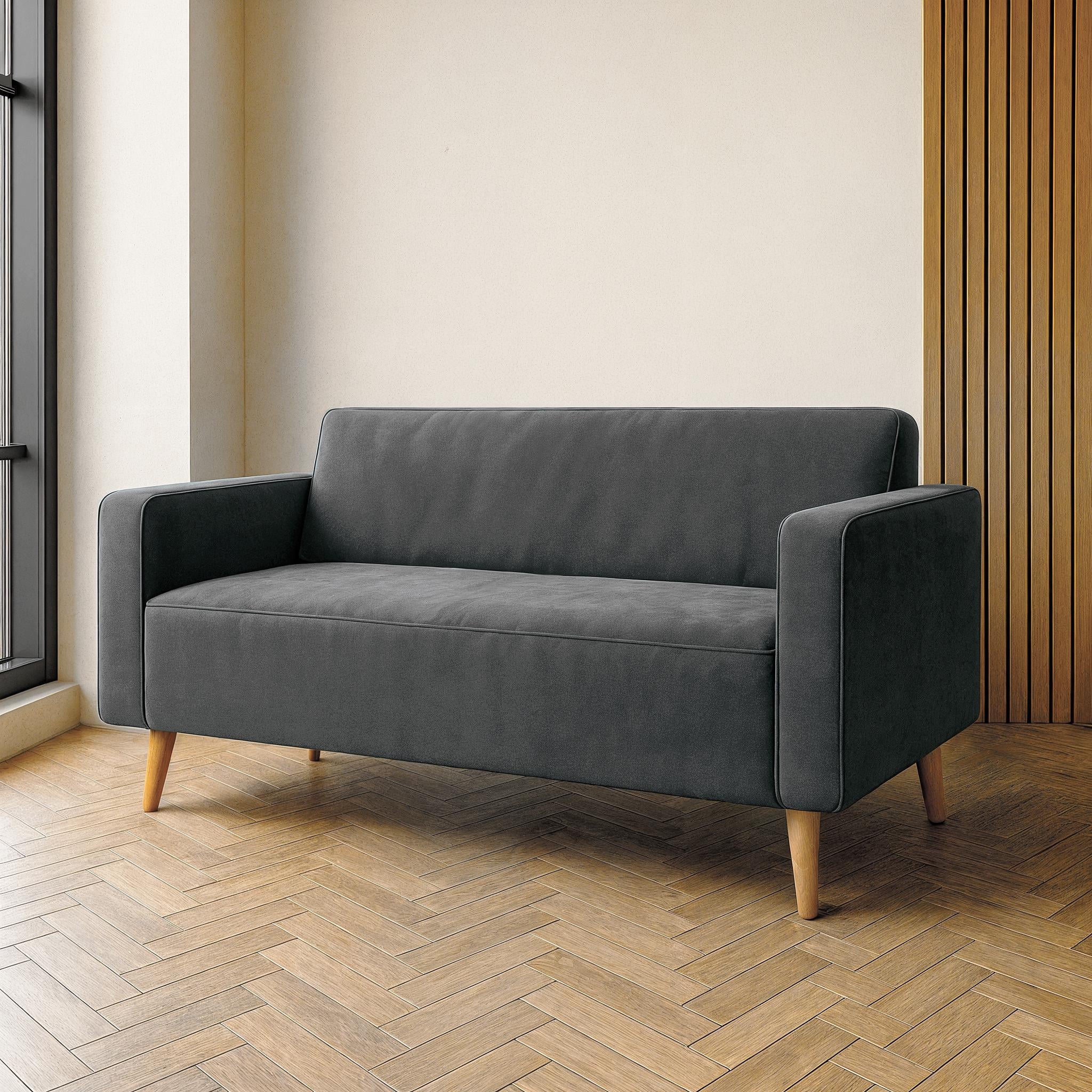 Диван офисный с подлокотниками Tobi Sho Селдон велюр 1760х680х770 мм Серый/90 (59rt6fr9)