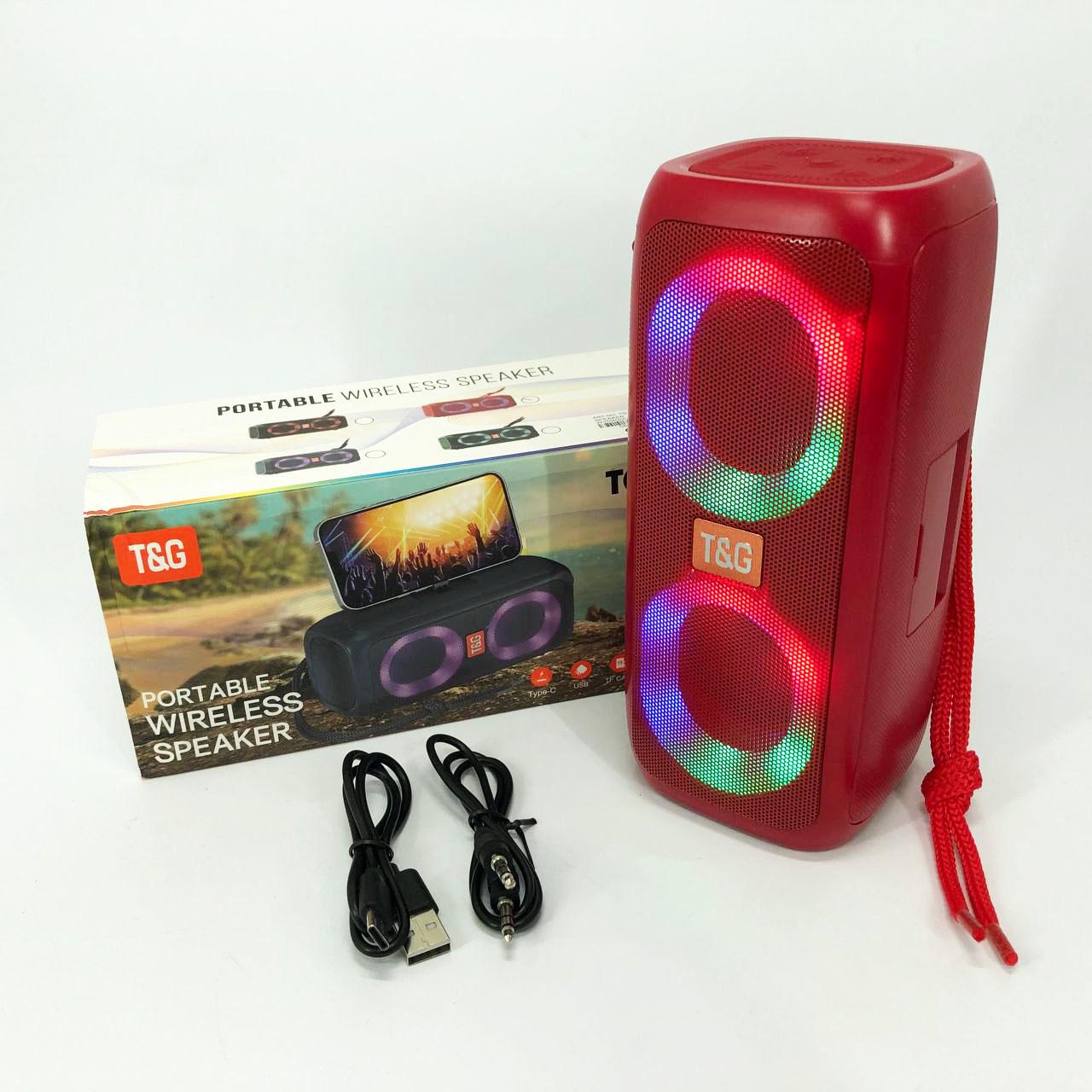 Портативна колонка TG333 2x5W з RGB підсвічуванням Червоний - фото 10