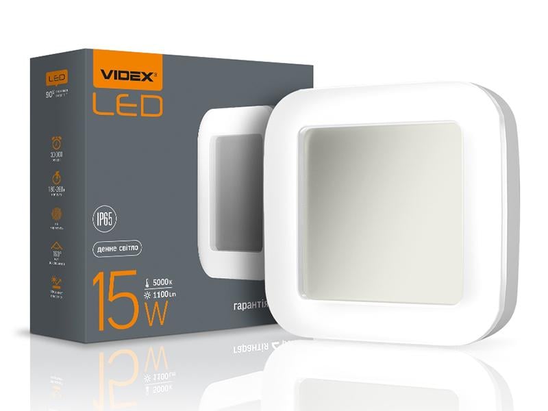 Світильник світлодіодний Videx VL-BHFS-155 ART 15W 5000K IP65 квадратний (7357)