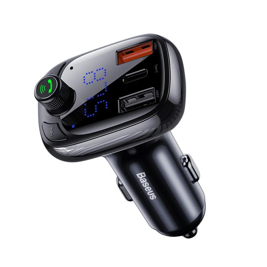 Автомобільний зарядний пристрій + FM трансмітер Baseus S-13 Quick Charge 4.0 2USB + USB Type-C MP3 PPS 36W - фото 3