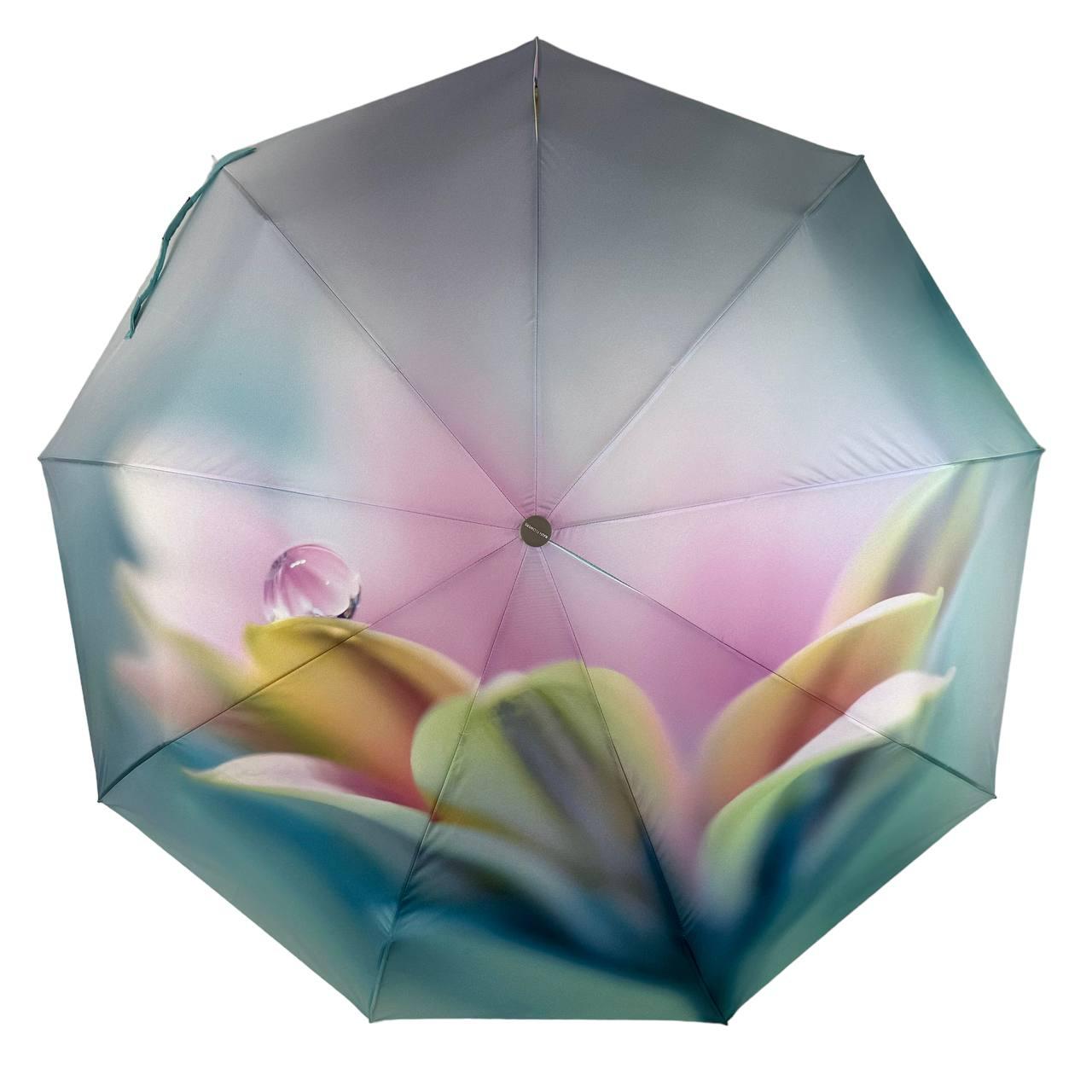 Зонт женский автомат Rain Flower цветочный принт в подарочной упаковке с платком (01030-6) - фото 3