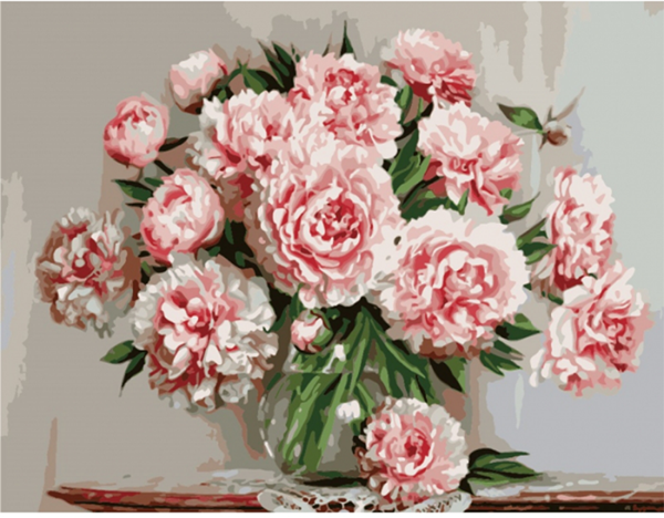 Картина по номерам Идейка "Нежные пионы" 40х50 см (Az-268612)