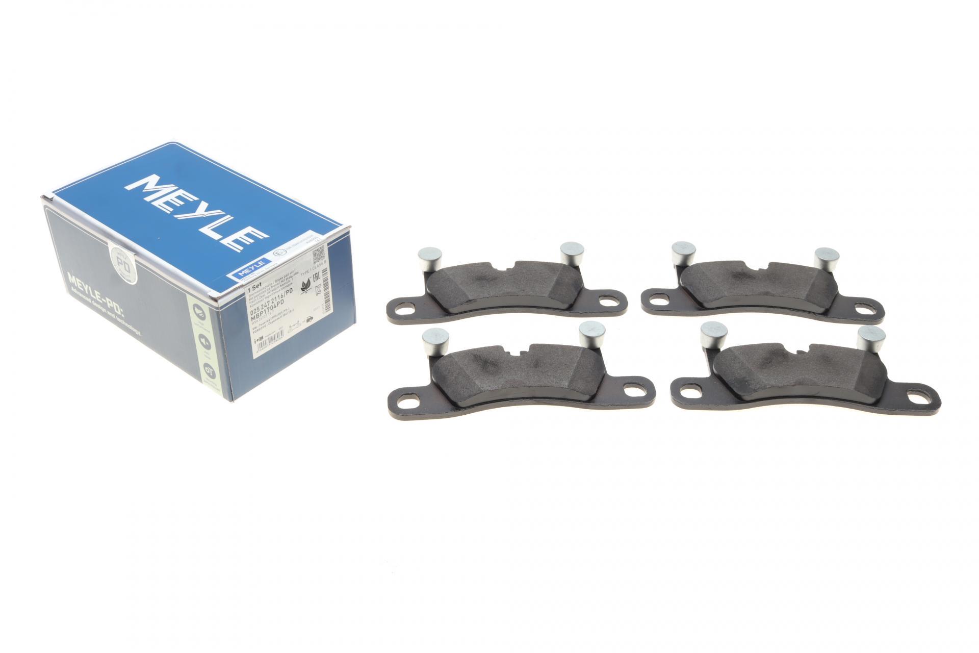 Колодки тормозные задние Meyle для VW Touareg/Porsche Cayenne 10-187,5x75,5 мм (025 247 2116/PD)