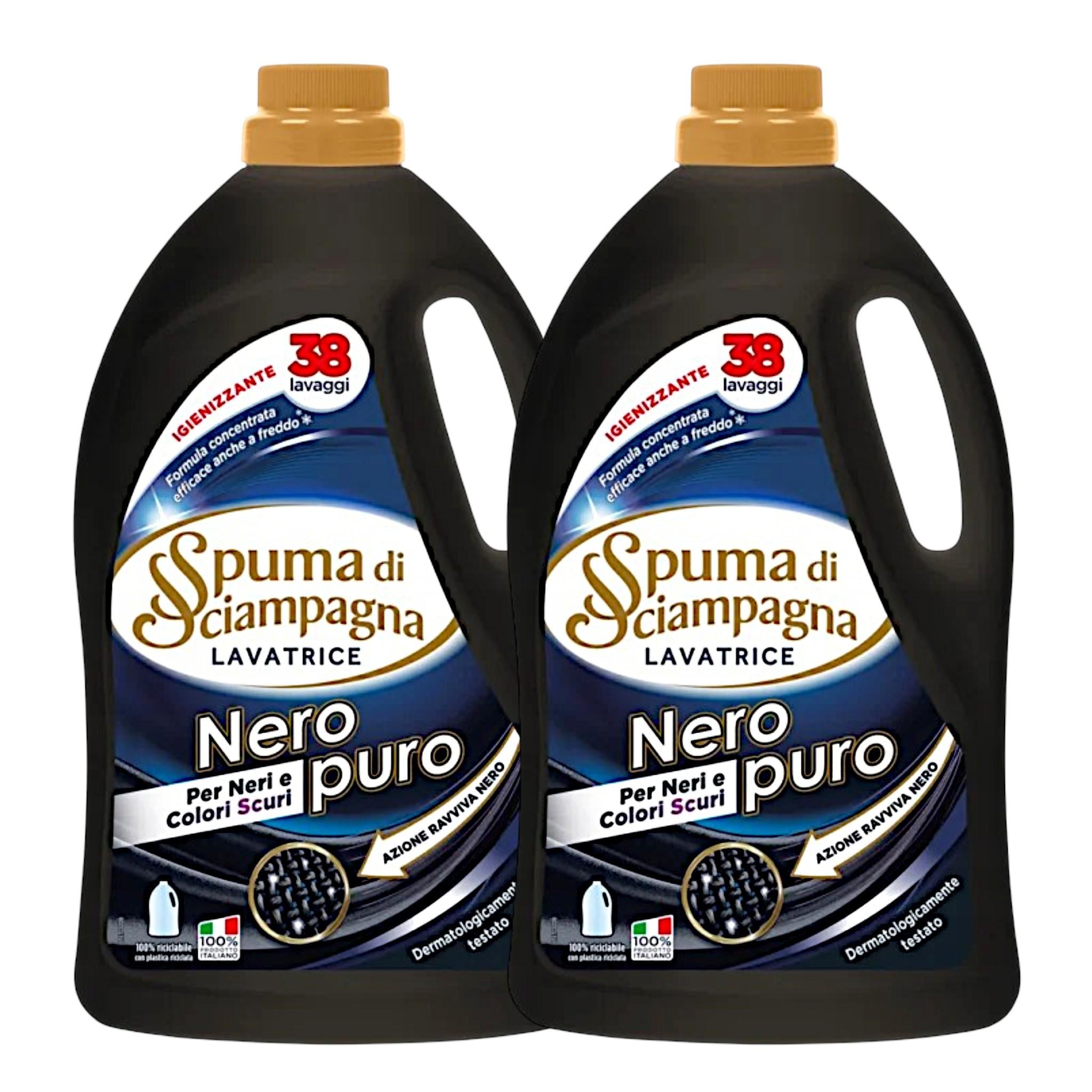 Набор геля концентрата для стирки черных и темных вещей Spuma Di Sciampagna Neropuro Pure Black 38 стирок 1,710 л 2 шт. (016598-2)