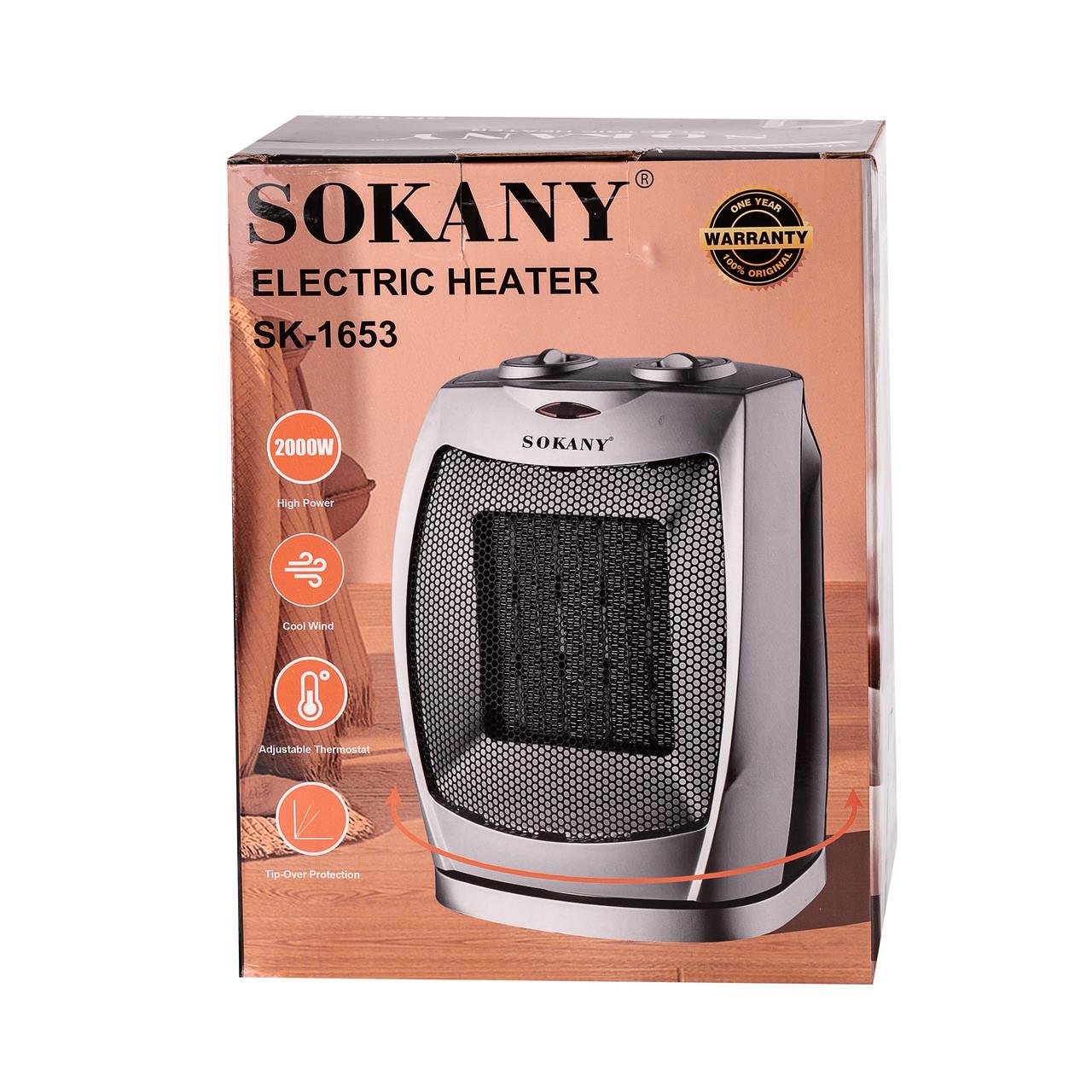 Тепловентилятор Sokany SK1653 з поворотним механізмом 2000W (3132) - фото 7