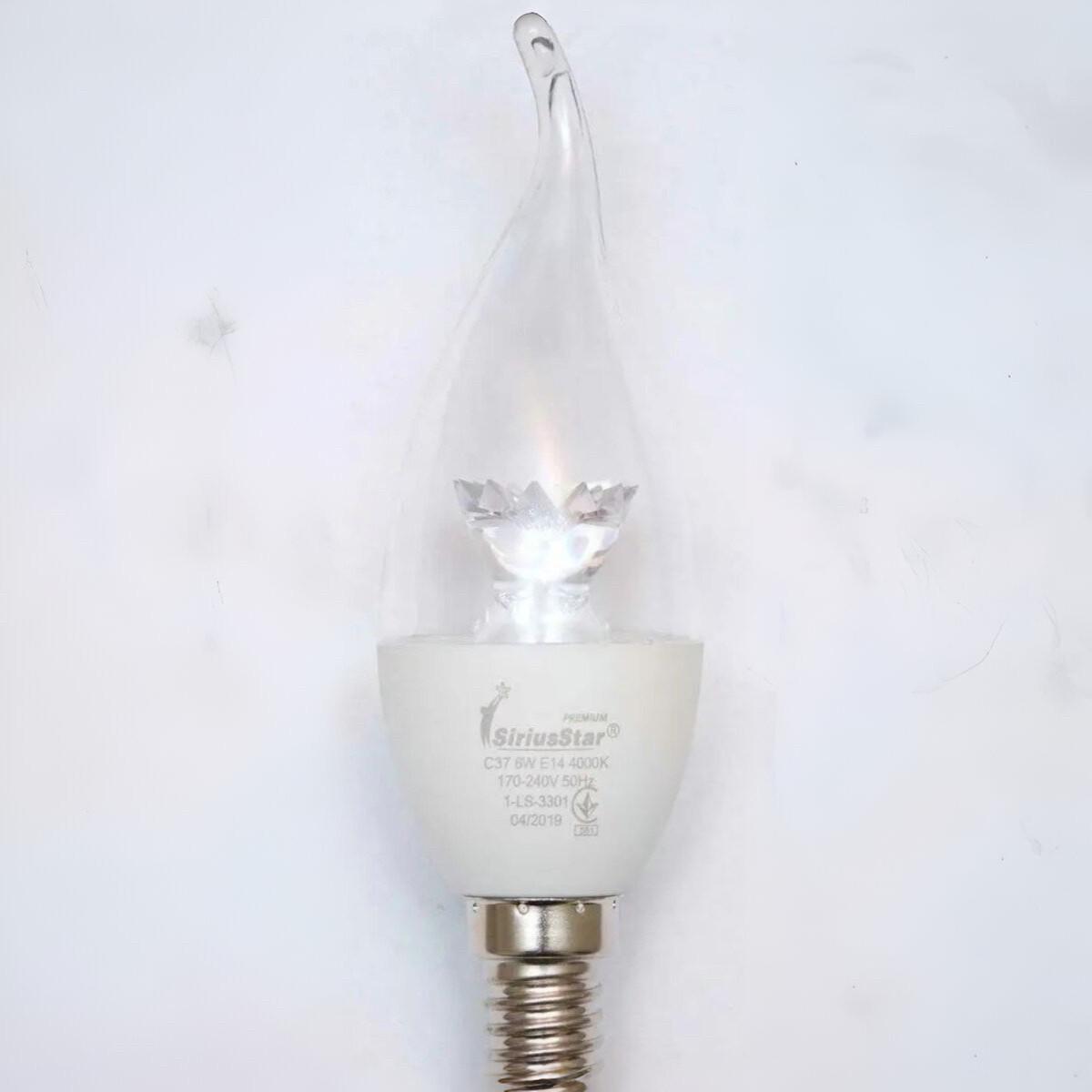 Светодиодная лампа SiriusStar Tail Crystal 6W СA37 4000K E14 Белый (3301) Светодиодная лампа SiriusStar Tail Crystal 6W СA37 4000K E14 Белый (3301)