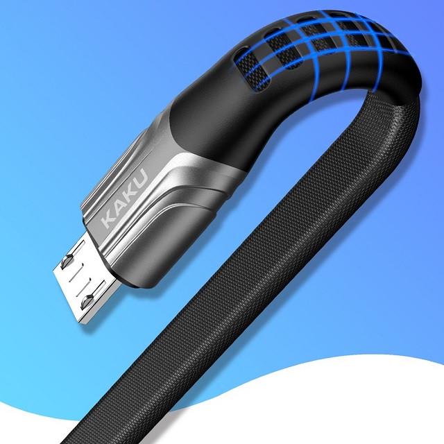 Плоский кабель Kaku KSC-278 USB-Micro USB 1.2 м Black (1249989997) - фото 3