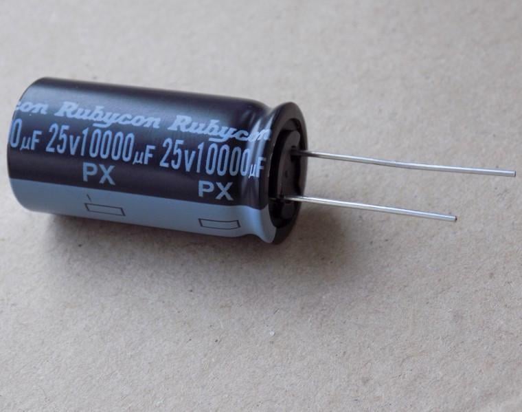 Конденсатор электролитический 10000uF 25V 105C 10000мкФ 25В 105 град 10000х25х105 г Rubycon 18х35,5 мм (48710)