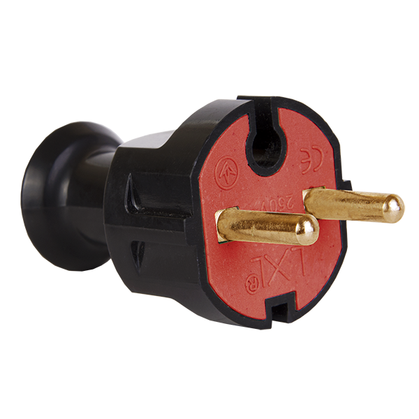 Вилка штепсельна LXL 126BLP без заземлення пряма Чорний (27849294)