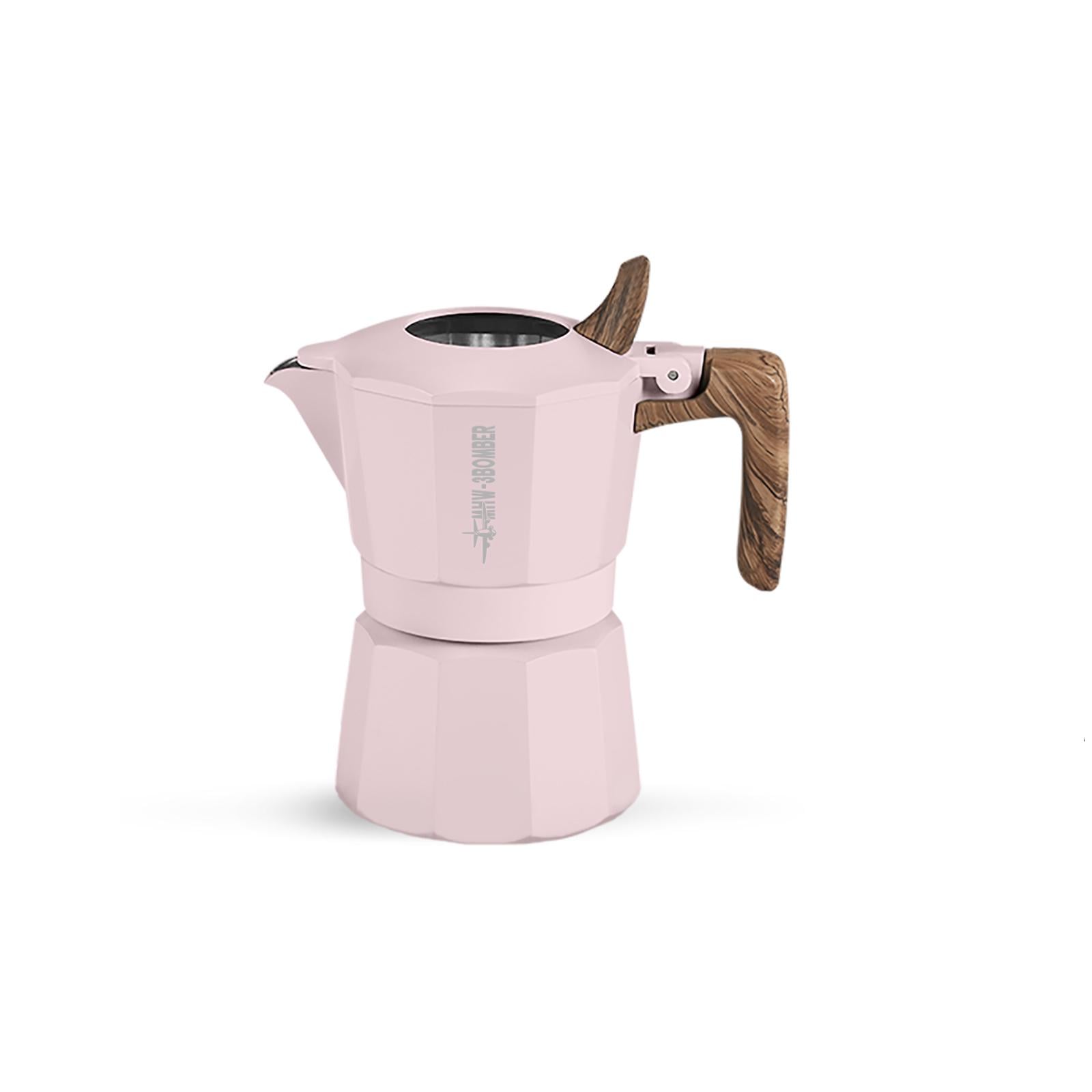 Гейзерна кавоварка з подвійним клапаном MHW-3BOMBER Double Valve Moka Pot 100 мл Рожевий (M5674P-OS)