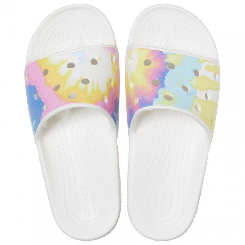 Шльопанці жіночі утеплені Crocs Classic Tie-Dye Slide р. 43-44 Білий (5285) - фото 6 Шльопанці жіночі утеплені Crocs Classic Tie-Dye Slide р. 43-44 Білий (5285) - фото 6