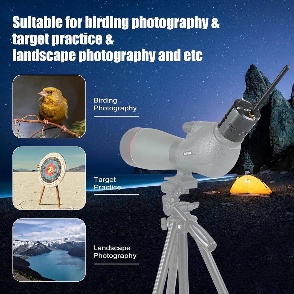 Видеокамера для зрительной трубы Svbony SC001 Wi-Fi 2 Мп с TF картой 32 Гб для фото и видеосъемки - фото 3 Видеокамера для зрительной трубы Svbony SC001 Wi-Fi 2 Мп с TF картой 32 Гб для фото и видеосъемки - фото 3