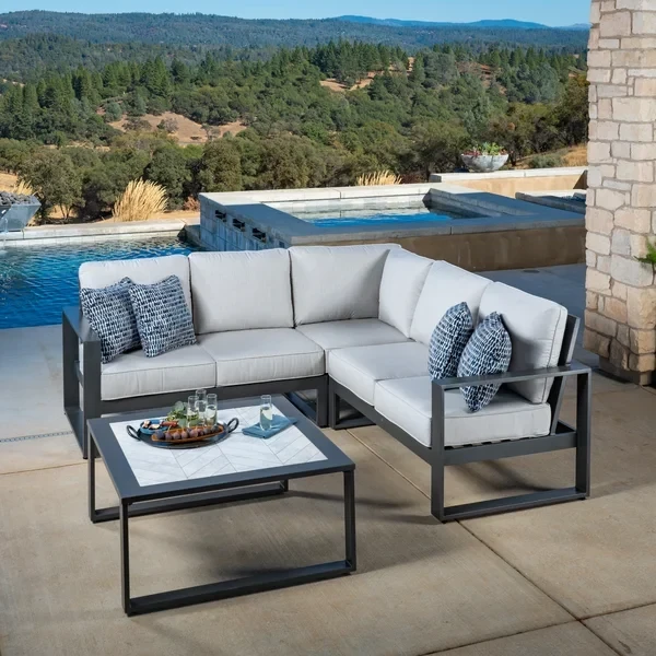 Комплект садовой мягкой мебели в стиле Loft с металлическим каркасом (KS-1288-YR)