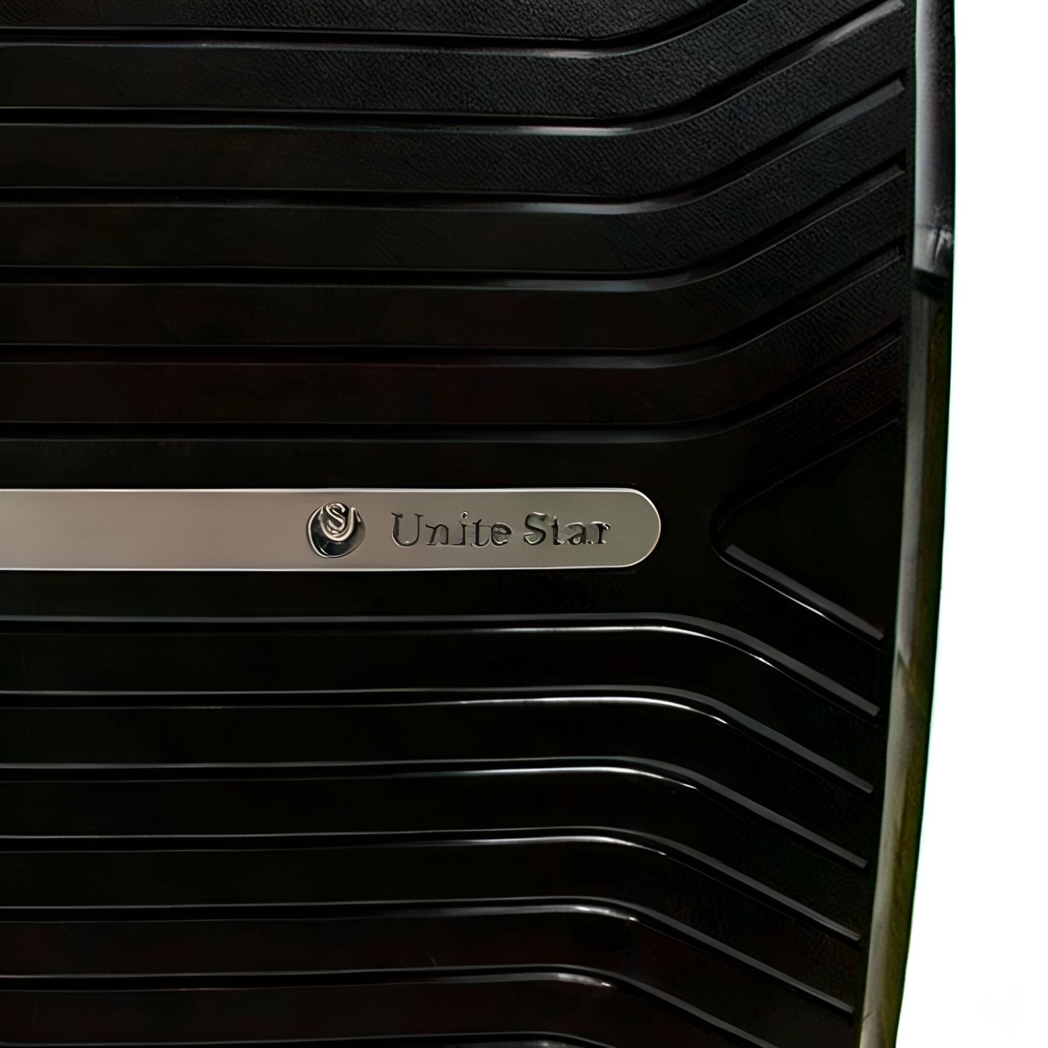 Набір валіз Unite Star 2в1 ABS-пластик з кодовим замком та телескопічною ручкою Чорний (7024) - фото 4 Набір валіз Unite Star 2в1 ABS-пластик з кодовим замком та телескопічною ручкою Чорний (7024) - фото 4