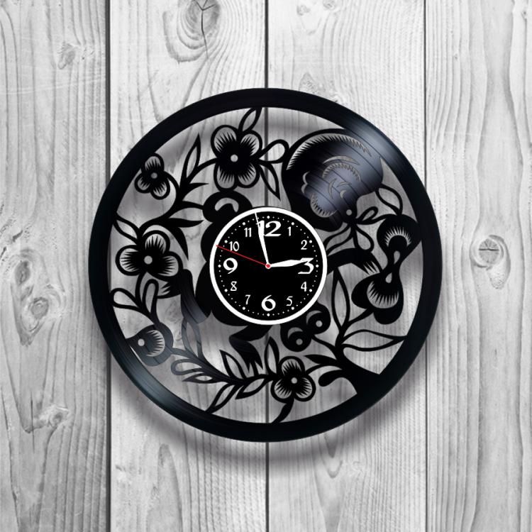 Часы настенные Лофт-ретро 0283 из виниловой пластинки