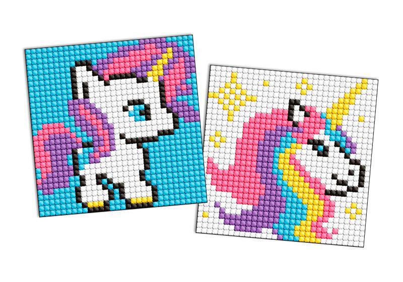 Алмазная мозаика на стикере Ideyka Единорожка из 2 сюжетов 9х9 см (Id-AMS1056)