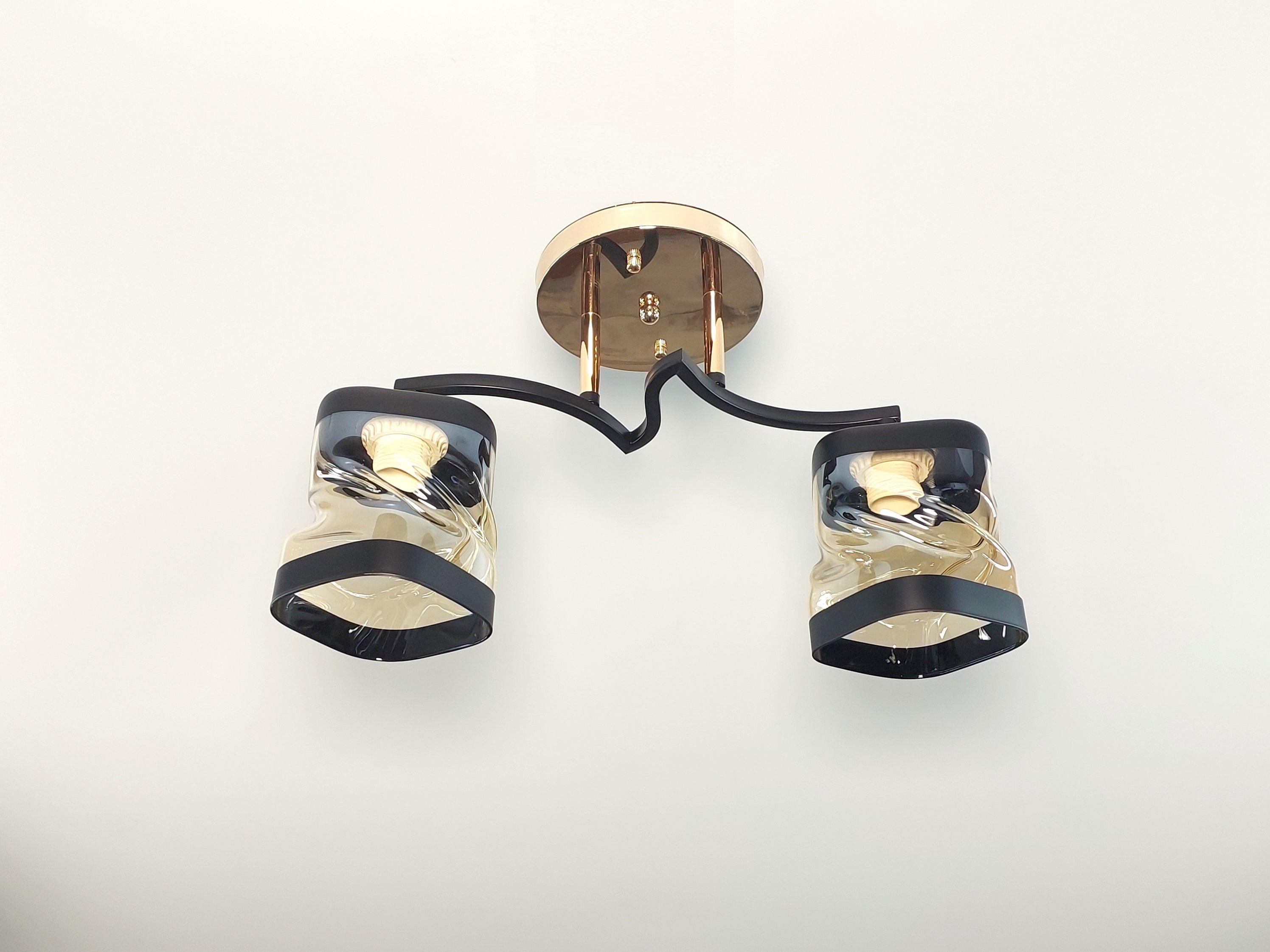 Люстра потолочная на 2 плафона Черный (7464/2)