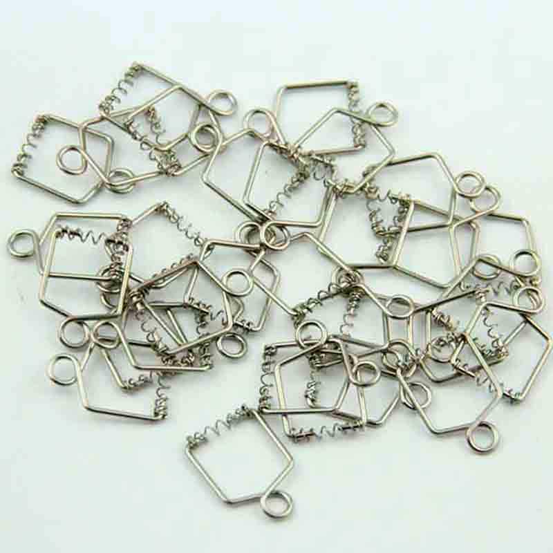 Скоба с пружиной для бусин и подвесок 18 мм 10 шт. Silver - фото 2