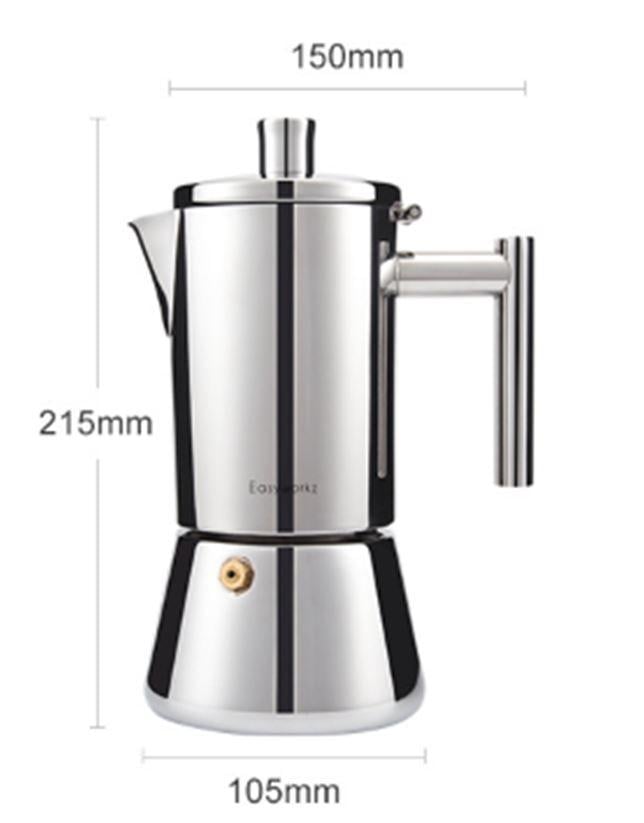 Гейзерная кофеварка Easyworkz diego moka pot из нержавеющей стали на 6 чашек (М10850302) - фото 10