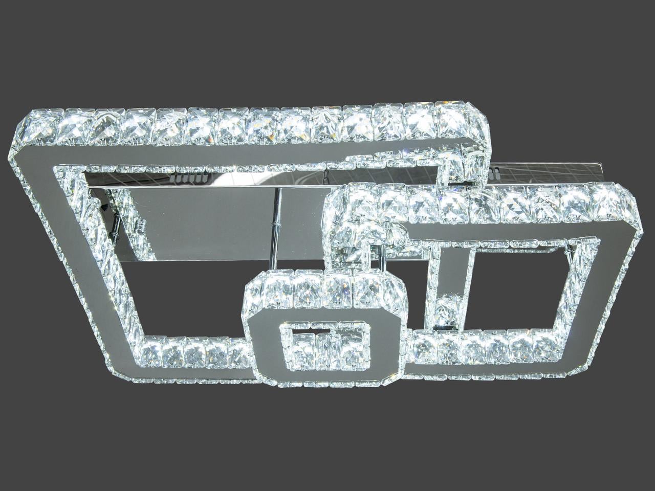 Люстра хрустальная LED 7707-3AHR-LS в спальню с пультом 78 W на 12 м2 Хром (2266445601)