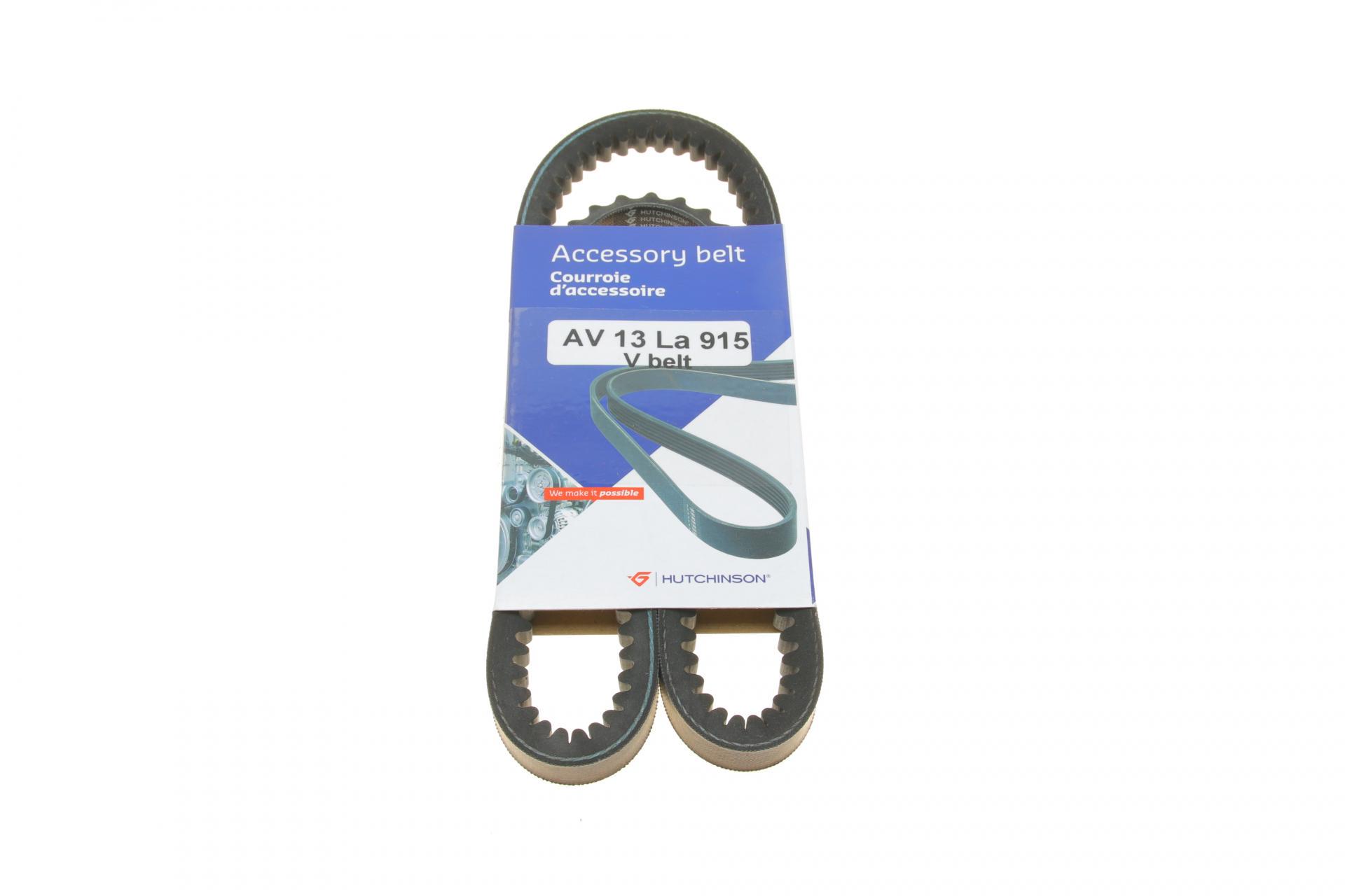 Ремень генератора HUTCHINSON для Audi 100/200/80/90 82-96 13x915 (AV 13 La 915)