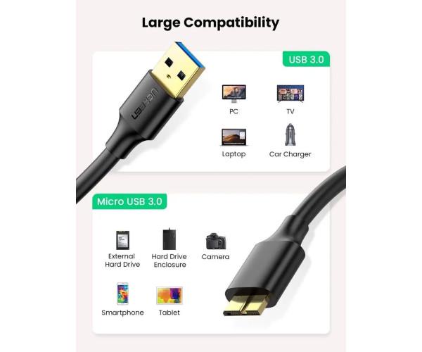 Кабель Data UGREEN US130 3,0A USB 3,0 2 м Black - фото 6