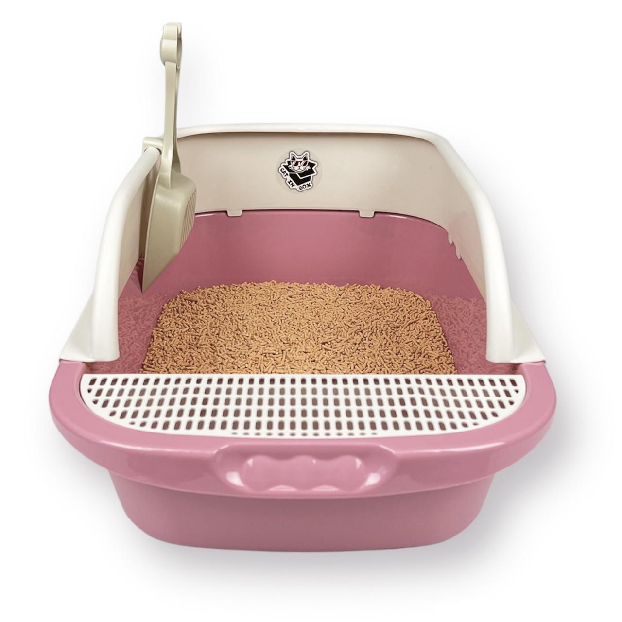 Лоток для котов CAT IN BOX с лопаткой 52х36х21,5 см Розовый (18553456) - фото 2