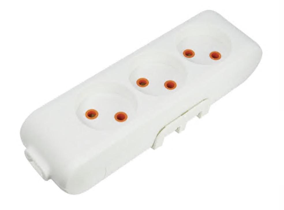 Колодка тримісна Viko Multi-Let без заземлення Білий (27849011)