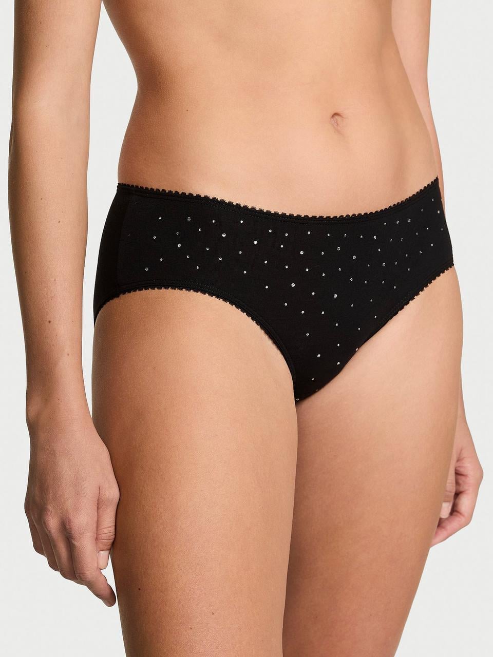 Трусики женские Victoria's Secret Stretch Cotton Sparkle Hiphugger XS Черный (645513289764)