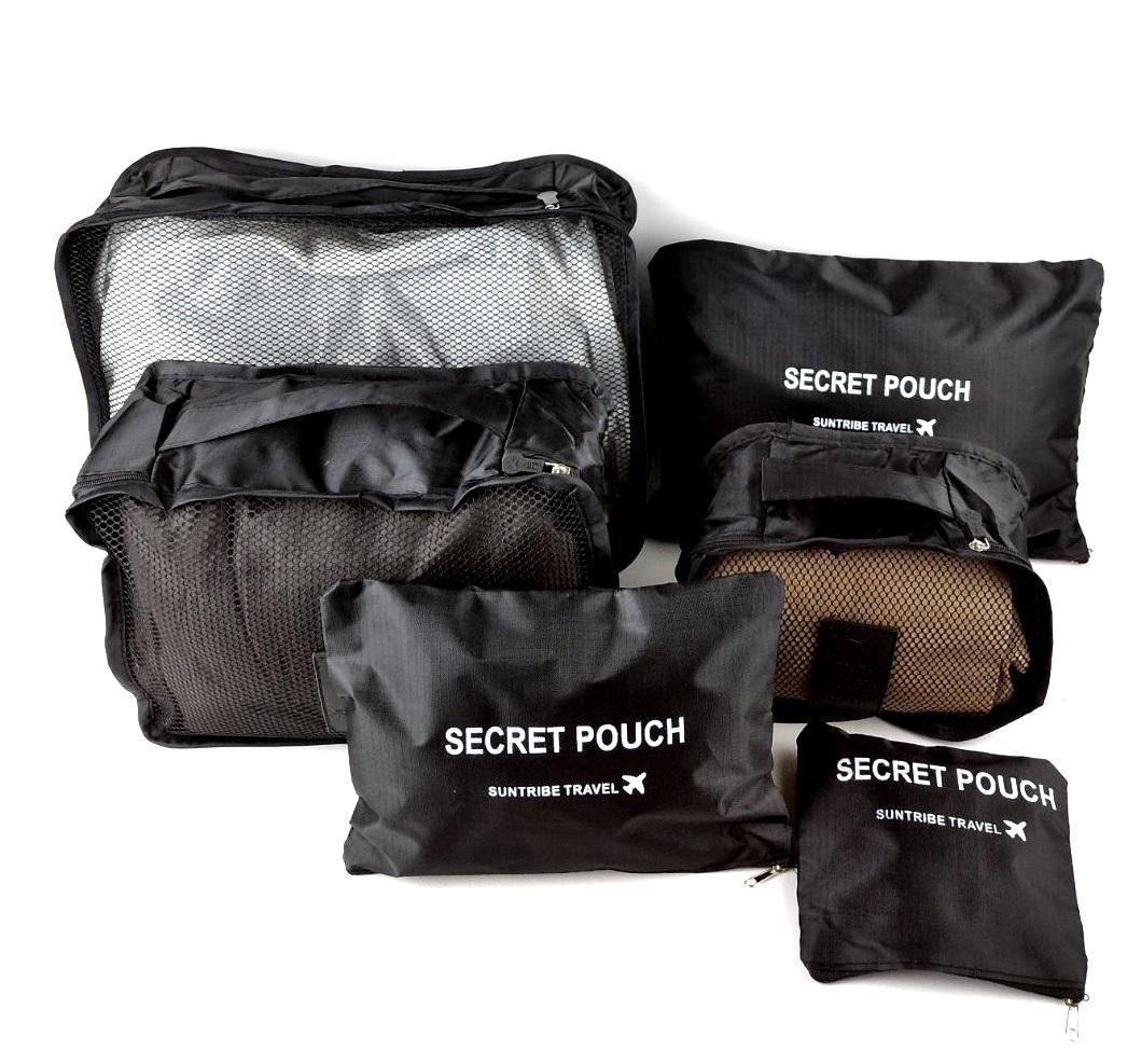 Набір органайзерів для подорожей та дому 6в1 нейлон водовідштовхувальний Чорний (КДО-15-9) - фото 4