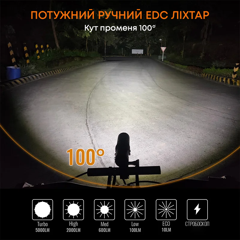 Ліхтар акумуляторний водонепроникний 5000lm 5000 mAh (0033) - фото 9 Ліхтар акумуляторний водонепроникний 5000lm 5000 mAh (0033) - фото 9