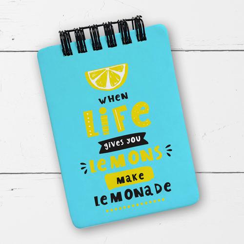 Блокнот на пружине When life gives you lemons make lemonade A7 (BL7_20J025)