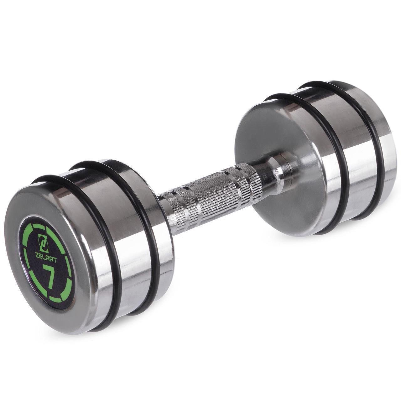 Гантель цельная Zelart FI-2622-7 стальная хромированная 7 кг (2532858565)