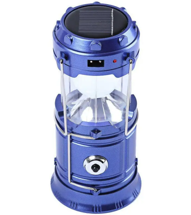 Фонарь аккумуляторный JH-5800T LED с павербанком и солнечной панелью Синий (1756375682)