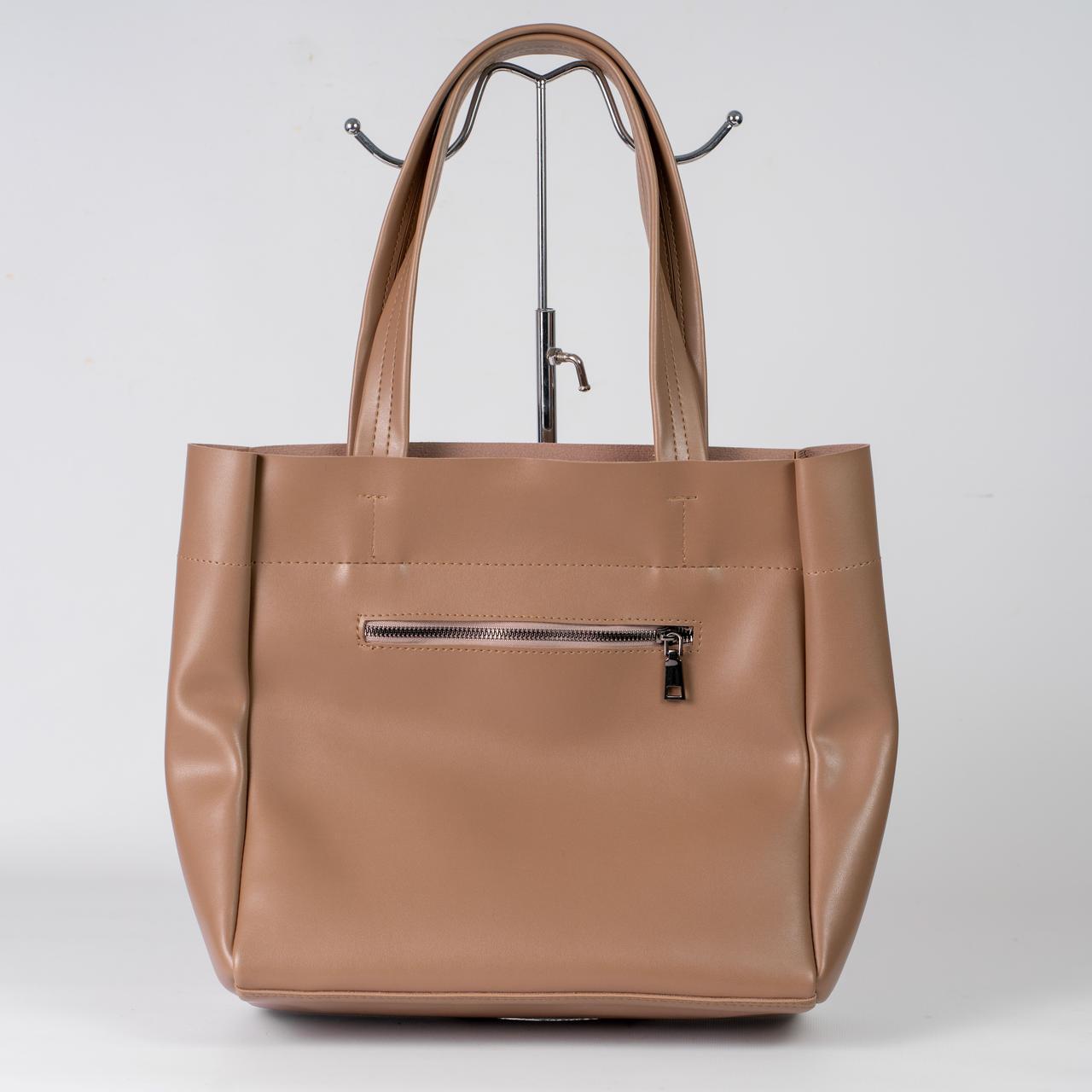 Сумка женская шоппер из экокожи XENIA №61-24 Светло-коричневый - фото 4 Сумка женская шоппер из экокожи XENIA №61-24 Светло-коричневый - фото 4