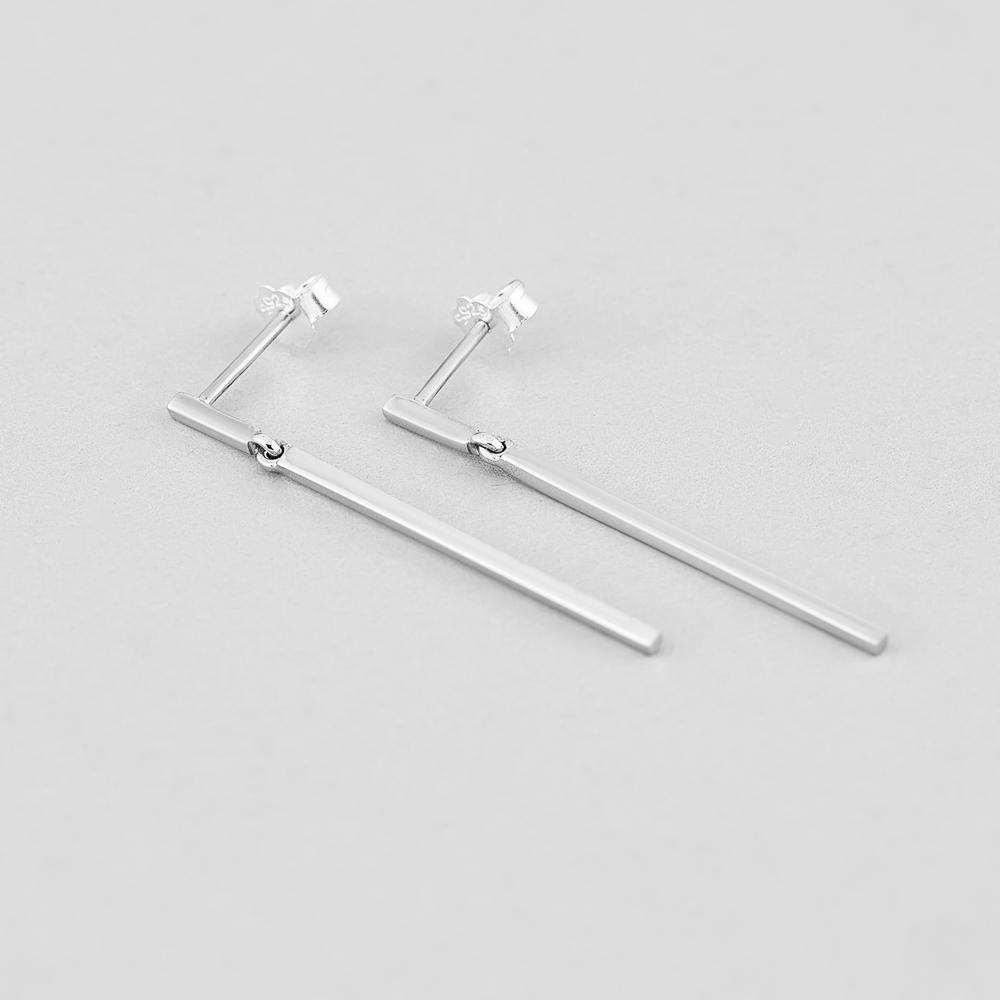 Серебряные серьги Minimal Прямые (3539)
