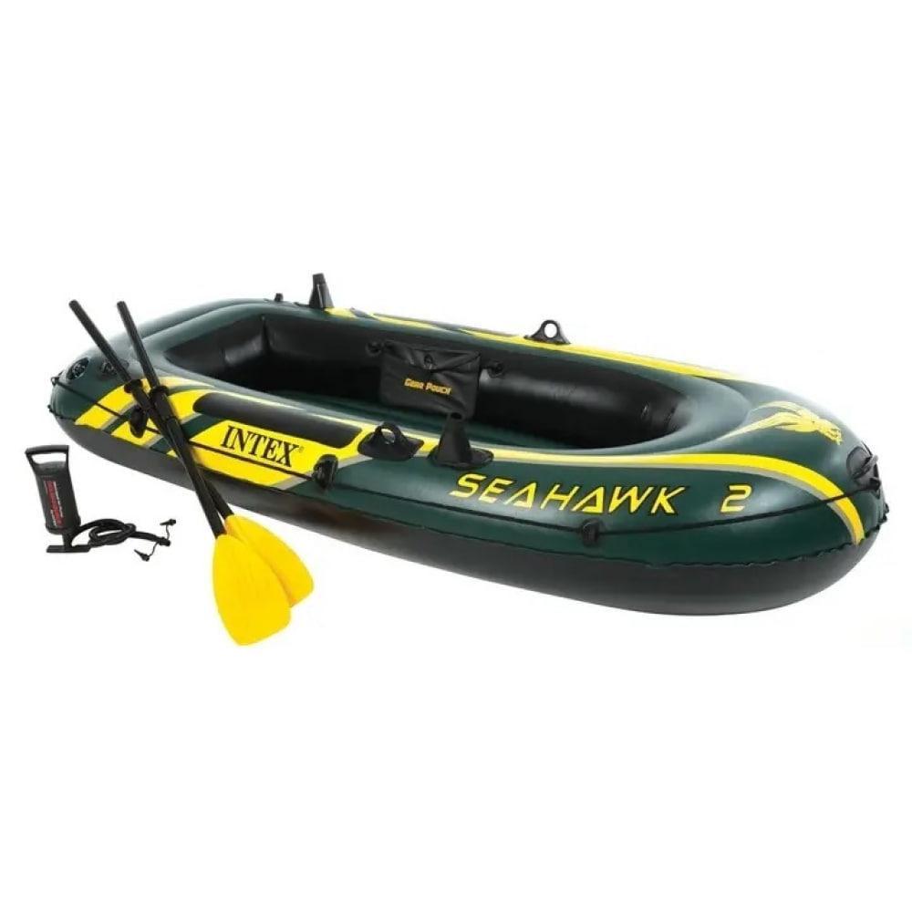 Лодка надувная Intex Seahawk 2 Set и пластиковые весла/ручной насос до 240 кг