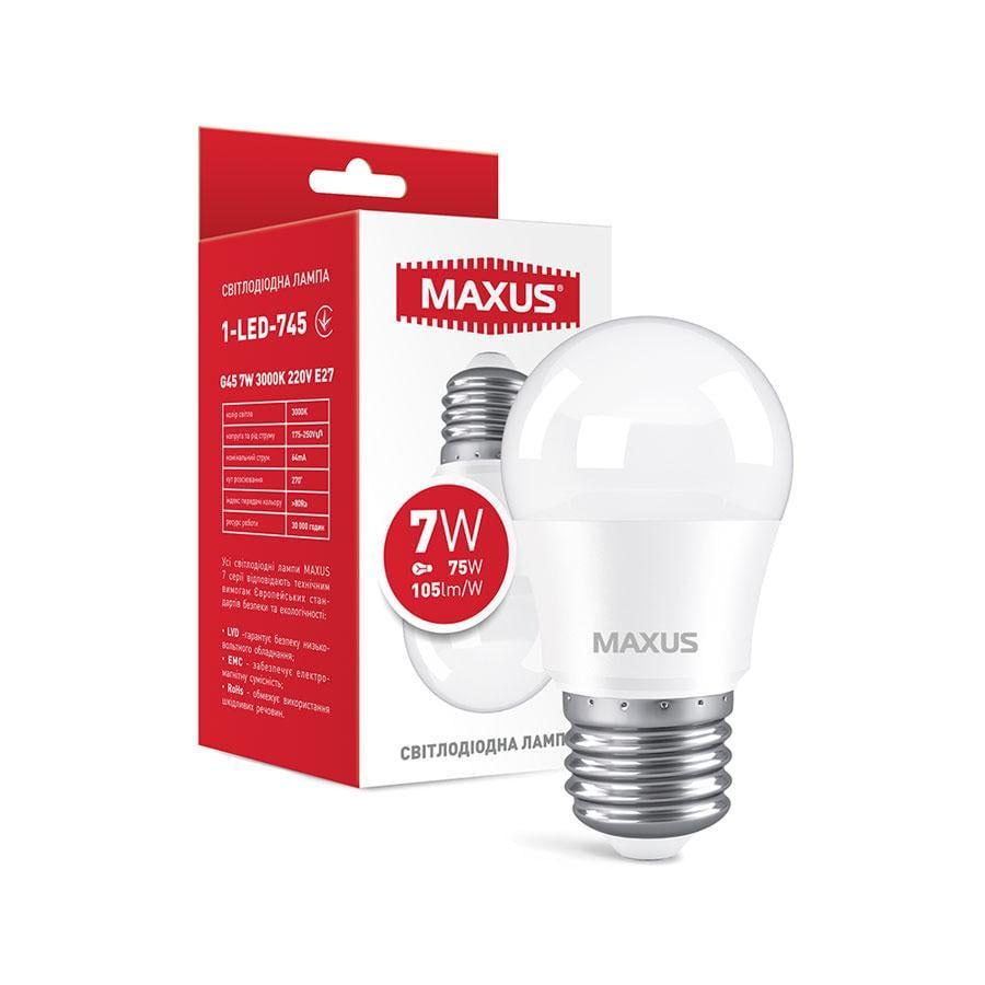 Світлодіодна лампа Maxus G45 F 8W 3000K 220V E27 (1-LED-5413)